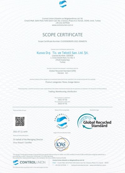 GSR Scope Certificate